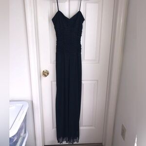Vintage City Triangles Navy Blue Sparkly Full Length Dress Gown